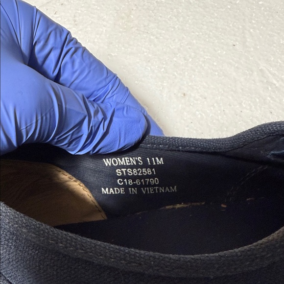 Sperry Navy Canvas Slip-On Sneakers - Picture 2 of 3